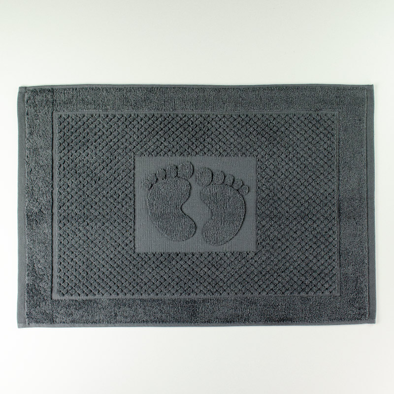 Рушник махровий жакардовий для ніг GM Textile 50х70см 600г/м2 (Сірий)